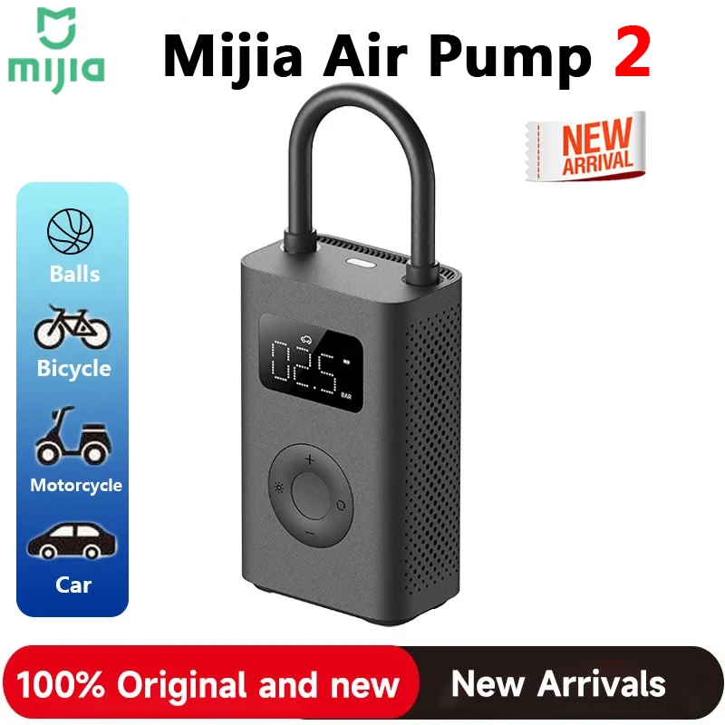 

Mijia Air Pump 2 Portable Electric Air Compressor Tire Sensor Type-c 150psi Inflatable Treasure Motorcycle Car Soccer Original