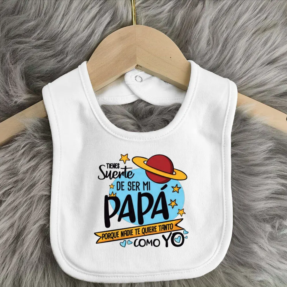 Funny Spanish Printed Baby Outfit Bibs Boys Girls Cotton Bib Newborn Heart Print Saliva Towel  Infant Outfits Bib Best Gifts