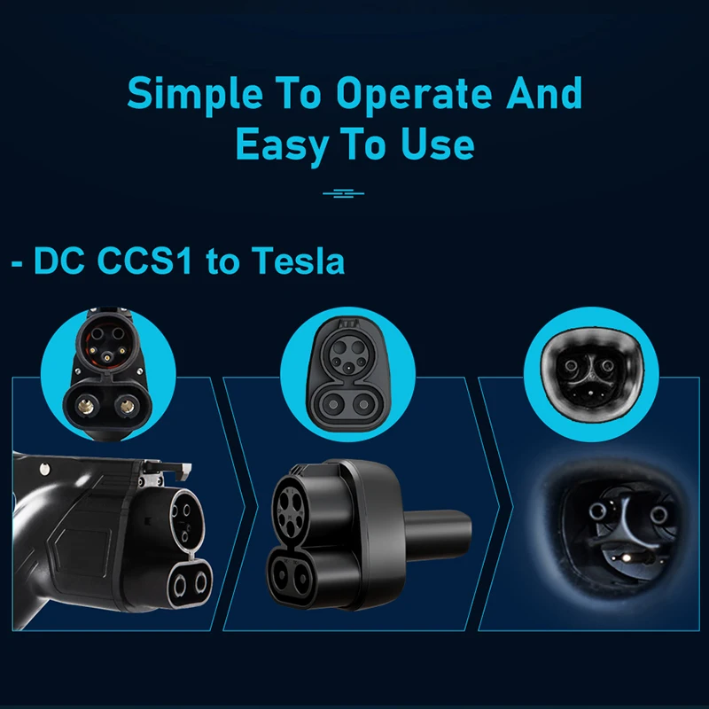 TAYNIU CCS1 to Telsa Adapter Fast Charging Tesla with DC CCS1 Combo Connector for Tesla Model 3, Y, S, X and Cybertruck