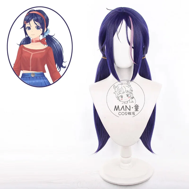 2025 aaa 미타 코스프레 미사이드 크레이지 미타 긴 머리 내열성 할로윈 파티 애니메이션 가발 + 가발 모자