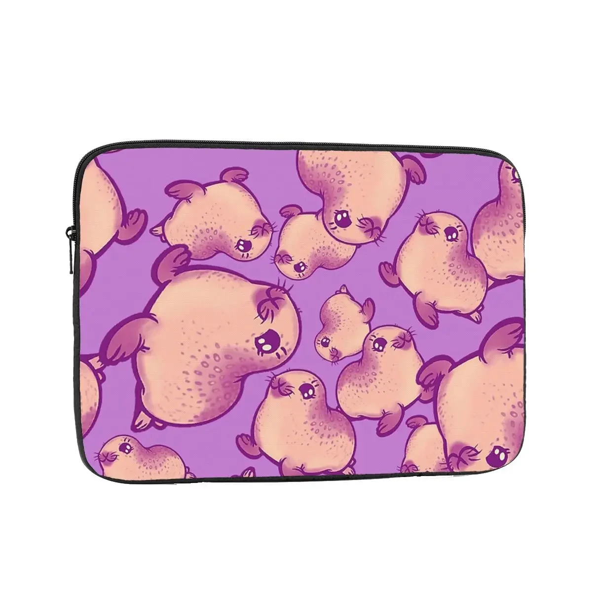 Peachy Baby Seals On Orchid Notebook Laptop Bag Case Pouch 10 12 13 15 17 Inch For Macbook Air Pro Tablet Shockproof Case Bag