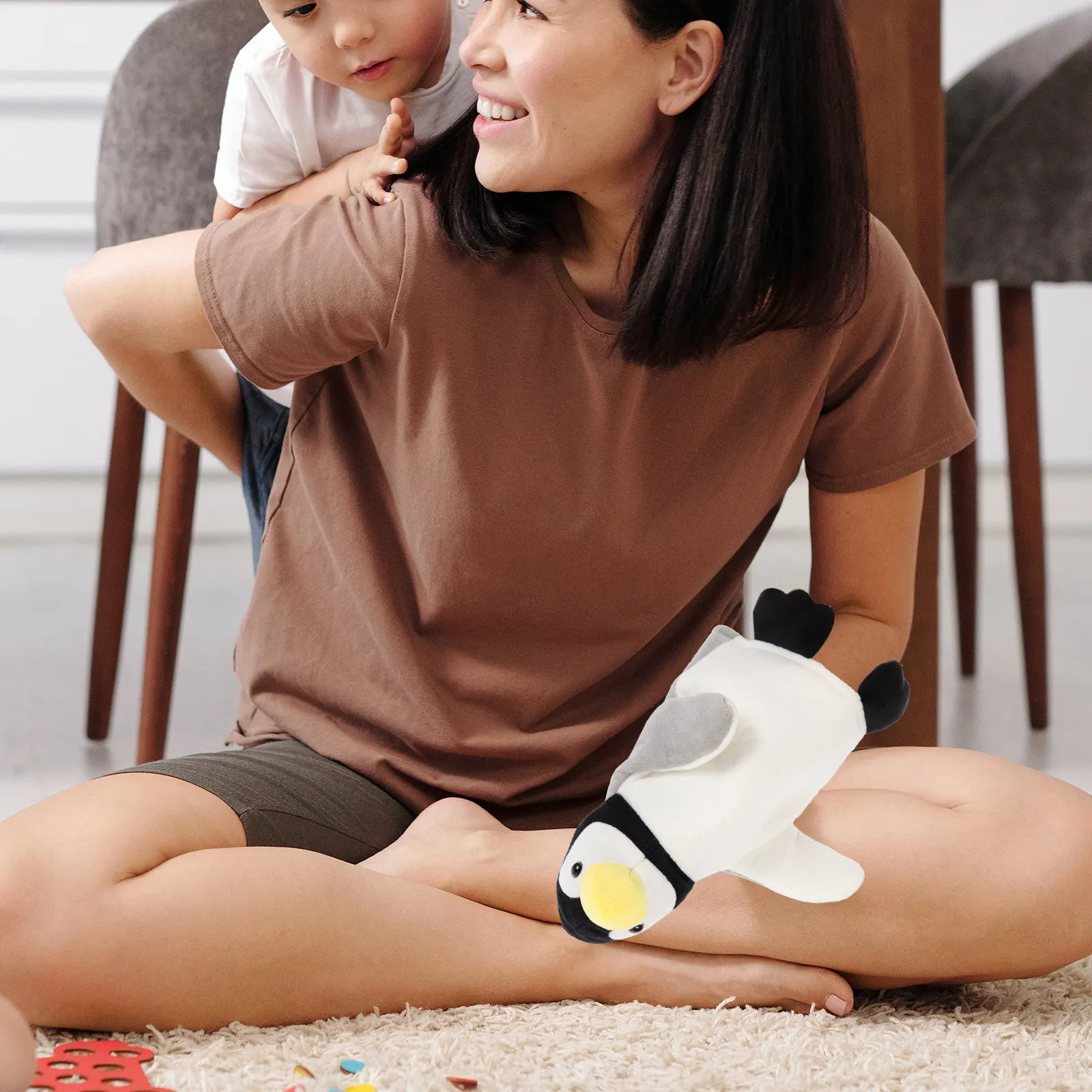 

Cartoon Hand Puppet Clownfish Penguin Interactive Early Education Kids Puppet for Storytelling Imagination Development
