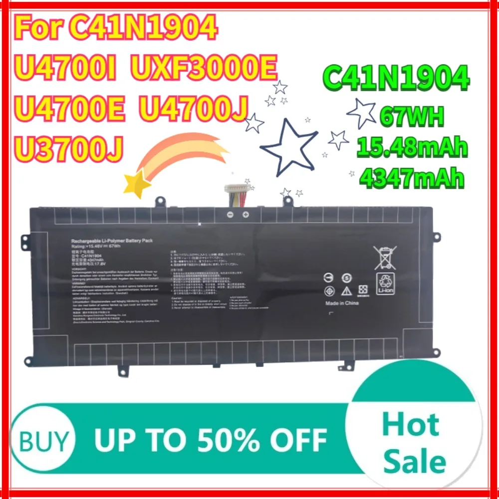 

4347mAh C41N1904 Laptop Battery For ASUS ZenBook 13 UX325xx UM325SA UX363EA 14 UX425xx UM425IA UX371EA UX391UA UX393xx S435EA