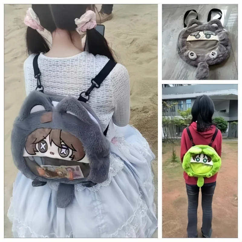 

Плюшевый рюкзак Identity V Ita с прозрачным карманом, тематический, с персонажами Парфюмер и Торговец игрушками Джозеф, для косплея по аниме-игре, повседневный подарок для фанатов отаку