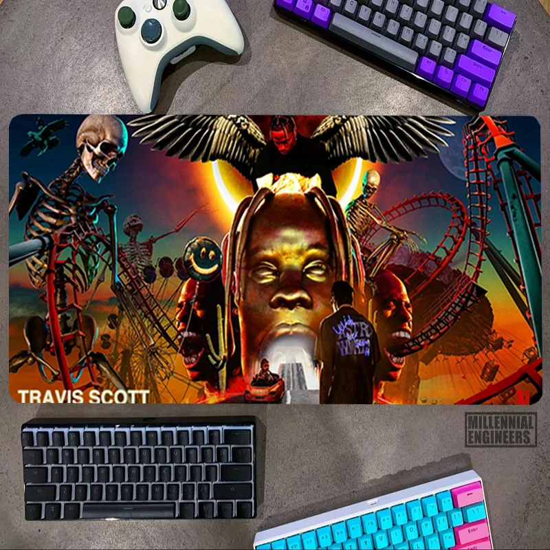 

T-Travis Rapper S-Scott Album Utopia Astroworld Mouse Pad Office Accessories Gaming Mats Mousepad Gamer Keyboard Desk Mat Large