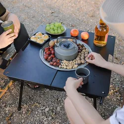 Outdoor Folding Picnic Barbecue Table Household Indoor Aluminium Barbecue Table Camping Portable Charcoal Fire Surround Table