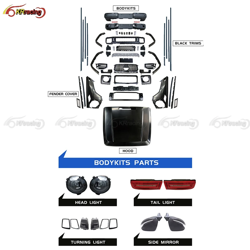 Upgrade G63 Kit 2008-2018 Jahr G Klasse W463 G500 G63 Alt Bis Neu W464 G63 Body Kit PP Material Body Kit Mit Motorhaube Auto Sto