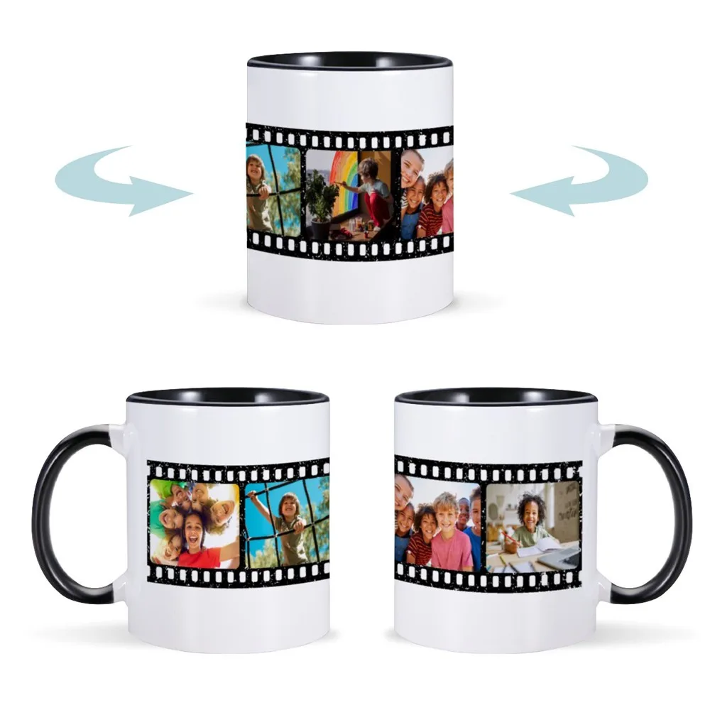 

Кофейная кружка на заказ с фотографией, керамическая кружка, персонализированная семейная чашка для пары с 5 фотографиями, молочная чашка, сувенир на День святого Валентина, подарочные чашки для бойфренда