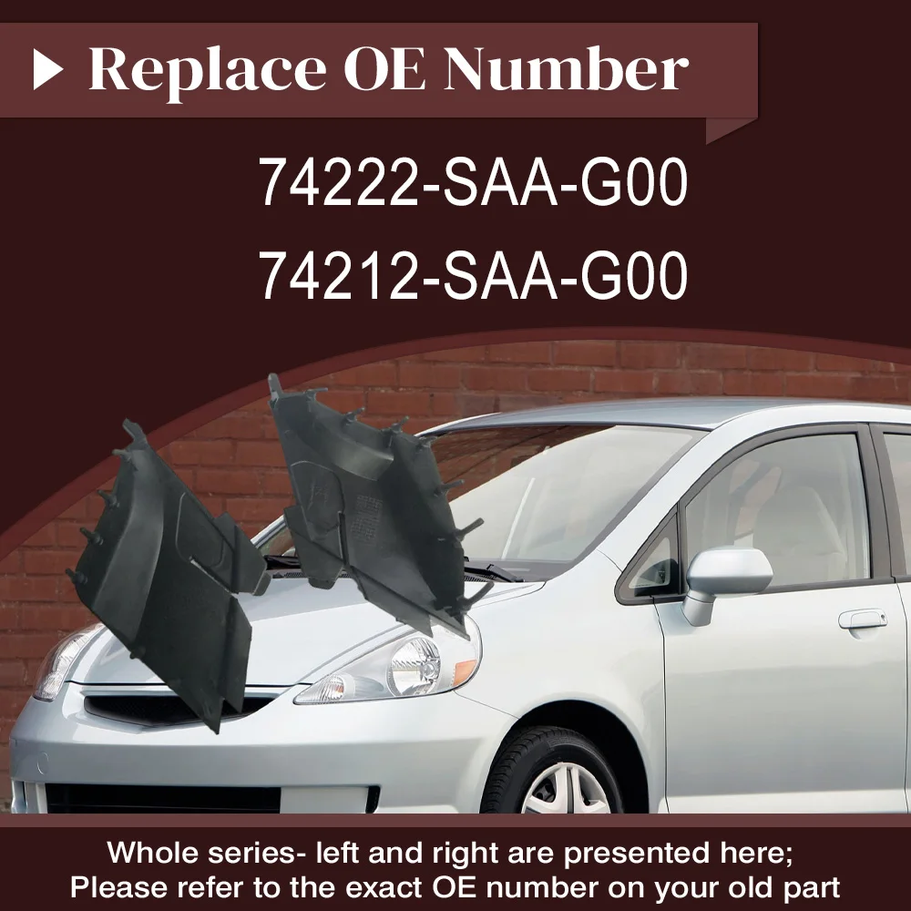 

Front Wiper Side Cowl Extension Cover For Honda Fit Jazz GD1 GD3 2003 2004 2005 2006 2007 LHD Only 74222SAAG00 Left / Right