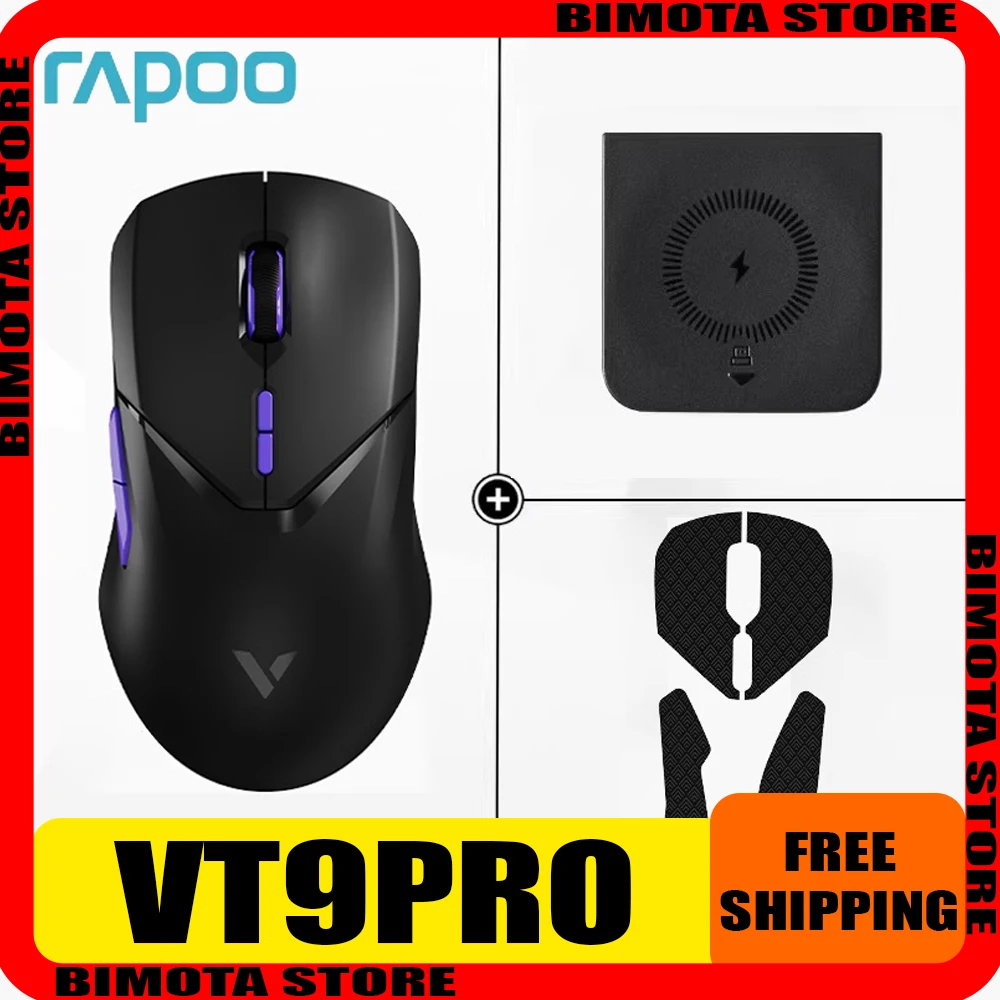 pro mouse sem fio 8k return dual mode low delay lightpeso e sports gaming sensor paw3398 acessorios pc gamer rapoo vt9 01