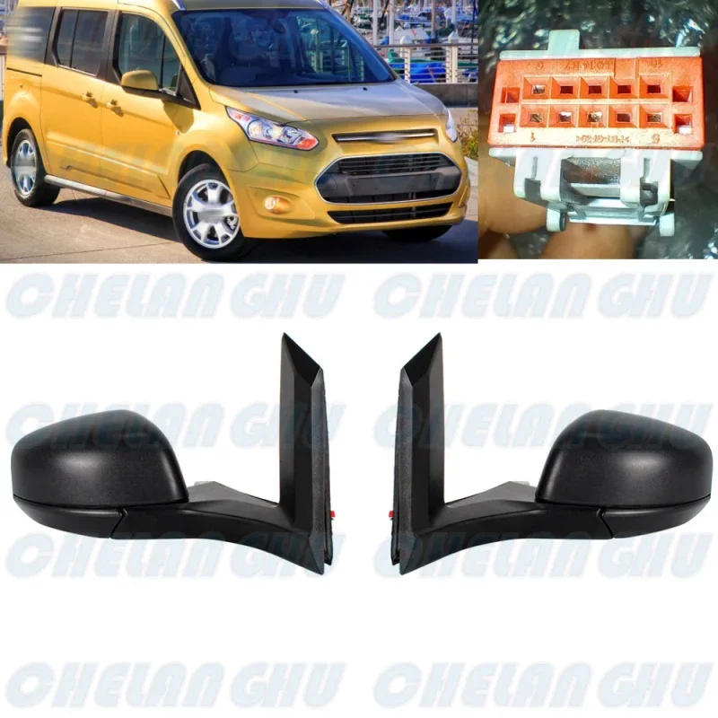 

For Ford Transit Connect 2014 2015 2016 2017 2018 2019 2020 2021 2022 US Version 1Pair 5pin Satin black Auto adjust Mirror