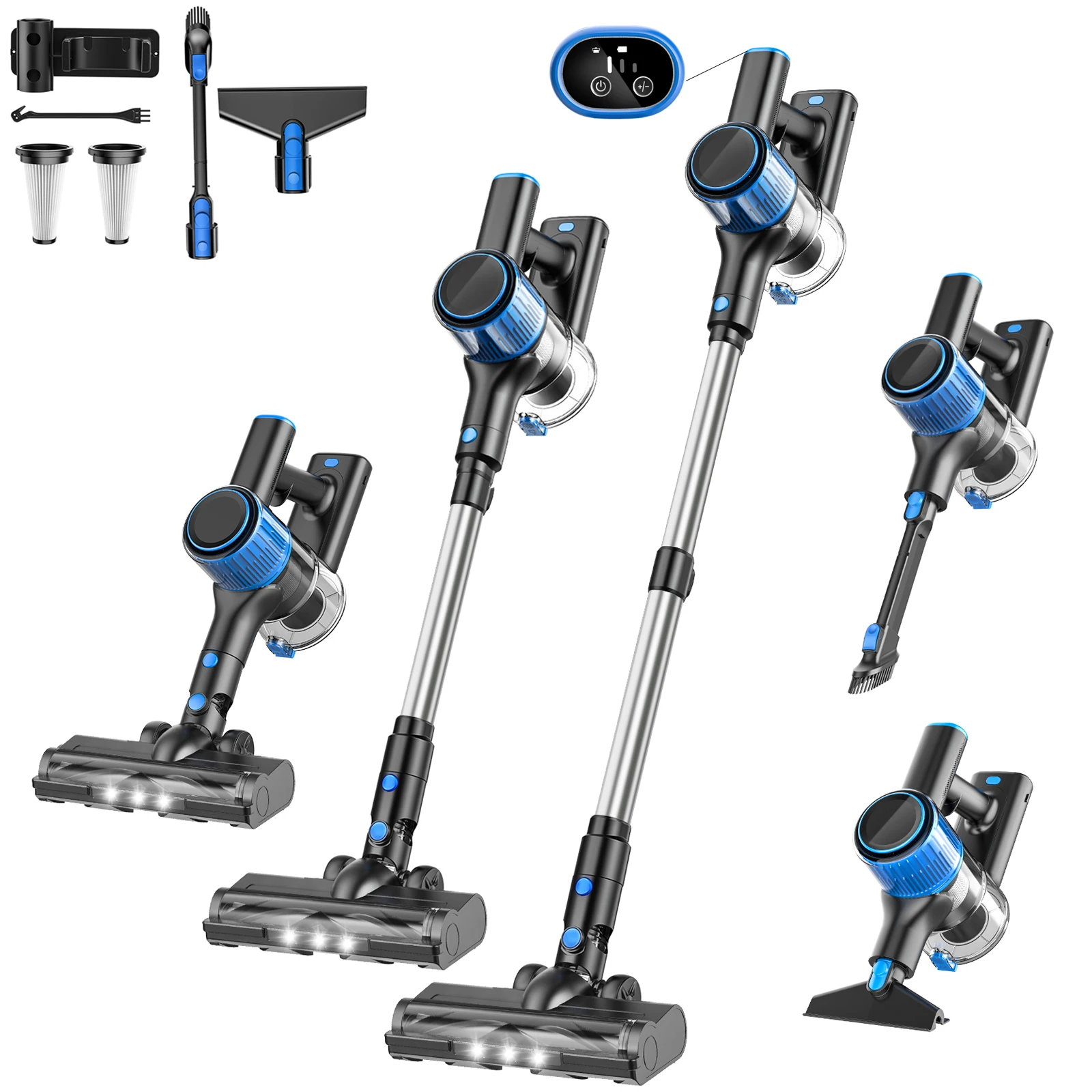 

Powerful 28Kpa Suction 8-in-1 Cordless Stick Vacuum Cleaner Electric Bagless Detachable Battery For Household Car Hotel Use