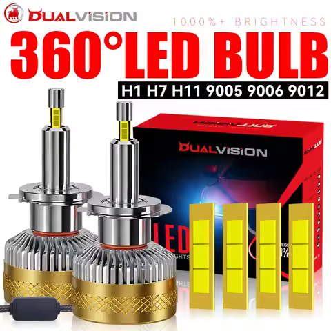 H7 H11 H1 LED Headlights For Projector Lens Canbus H8 H9 9005 HB3 9006 HB4 9012 HIR2 360 Degree CSP Turbo Fan Fog Lamp 6000K 12V