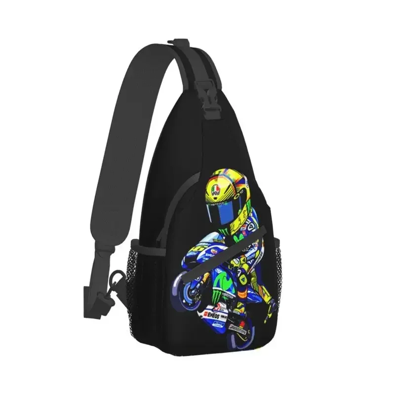 Moto-Gp Rossi Speed Racing Sling Chest Bag Customized Crossbody Shoulder Backpack for Men Cycling Camping Daypack