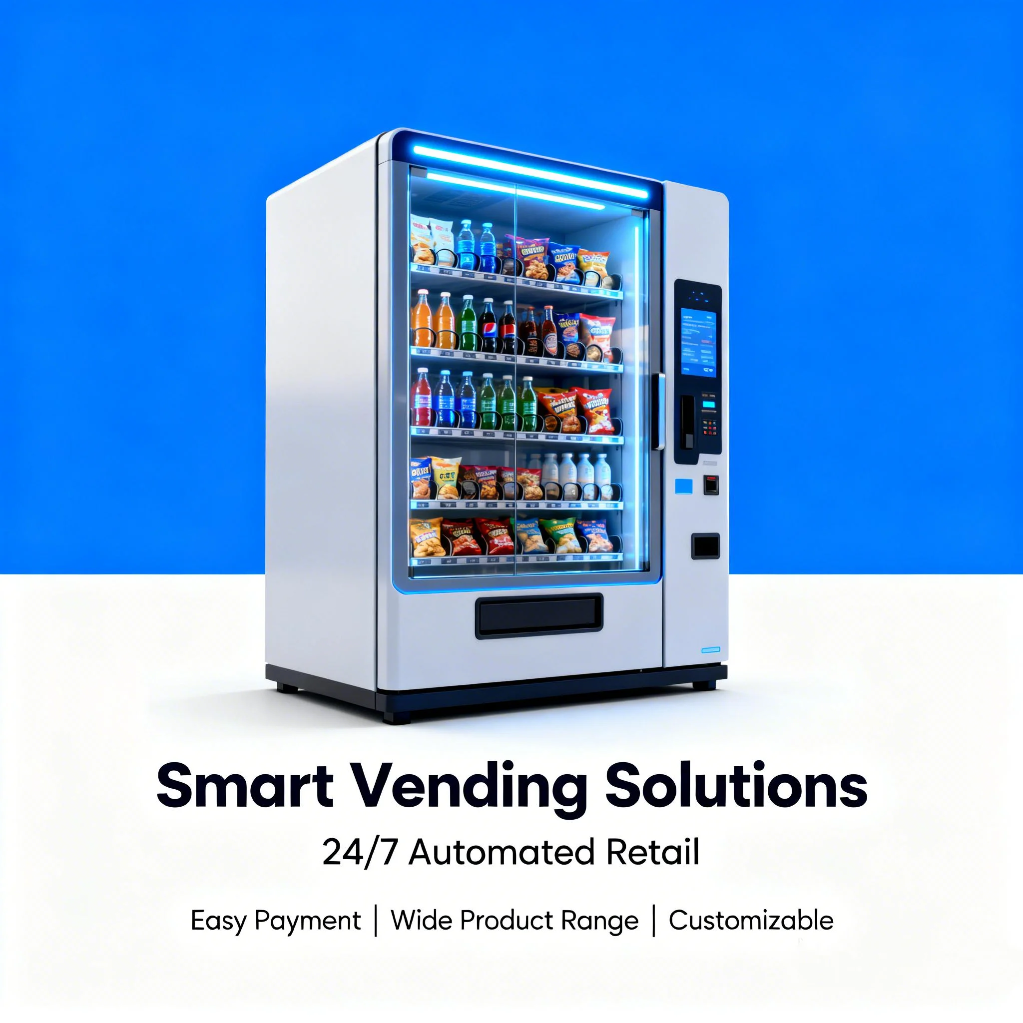 Máquina Expendedora Automática de Papas Fritas, Dispensador de Snacks Comercial de Autoservicio con Sistema de Calentamiento y Pantalla Táctil para Pago