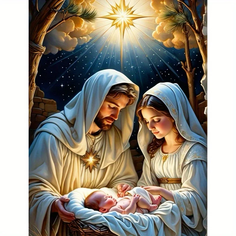 

500/1000pcs Adult Jigsaw Puzzle Nativity Scene Holy Family Puzzles for Gameroom Bedroom Livingroom Gift Challenging Game