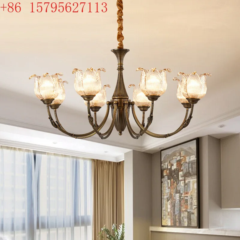 

Chandelier new American retro nostalgic bedroom light dining room light hall main light