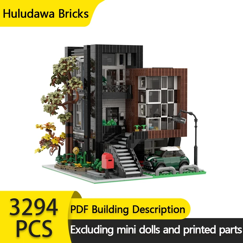 

City Street View Model MOC Building Bricks Modern Style Villa Modular Technology Gifts Holiday Assemble Children Toys Suit