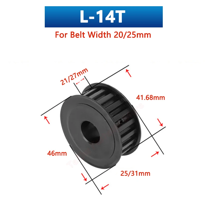 1pc 14 15 Teeth L Timing Pulley 14T 15T 45# Steel Synchronous Wheel Bore 8/10/12/14/15/16/17-28mm for Belt Width 20/25mm AF Type