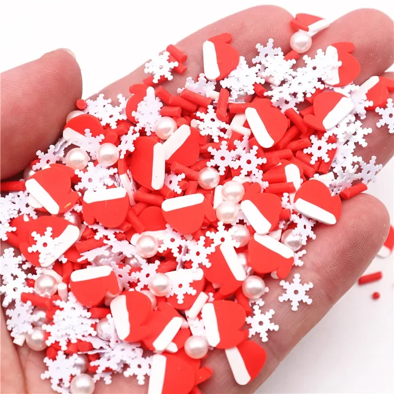 Christmas Polymer Clay Slices Sprinkles Snowflake Penguin Halloween Hot Clay DIY Supplies Nails Art Slime Phone For Gift Toys