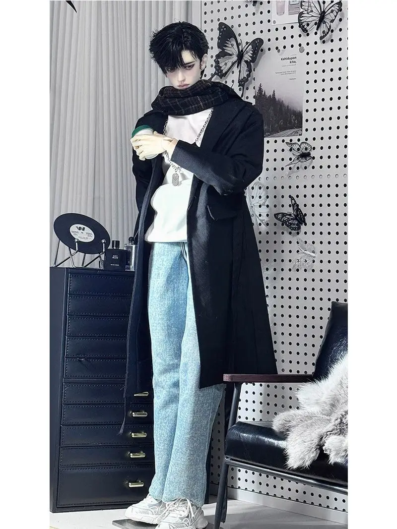 Roupas de boneca terno para boneca bjd masculina de 75cm 1/3 blusão + moletom + jeans bonito vestir-se acessórios de boneca de casa de brincar, sem boneca