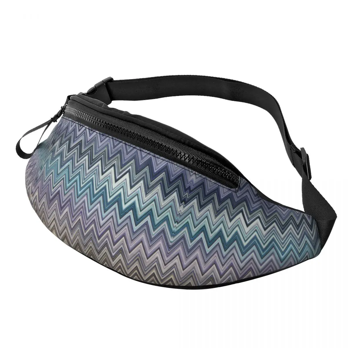 Home Zig Zag Bohemian Fanny Pack Women Men Custom Zigzag Boho Pastel Crossbody Waist Bag for Cycling Camping Phone Money Pouch