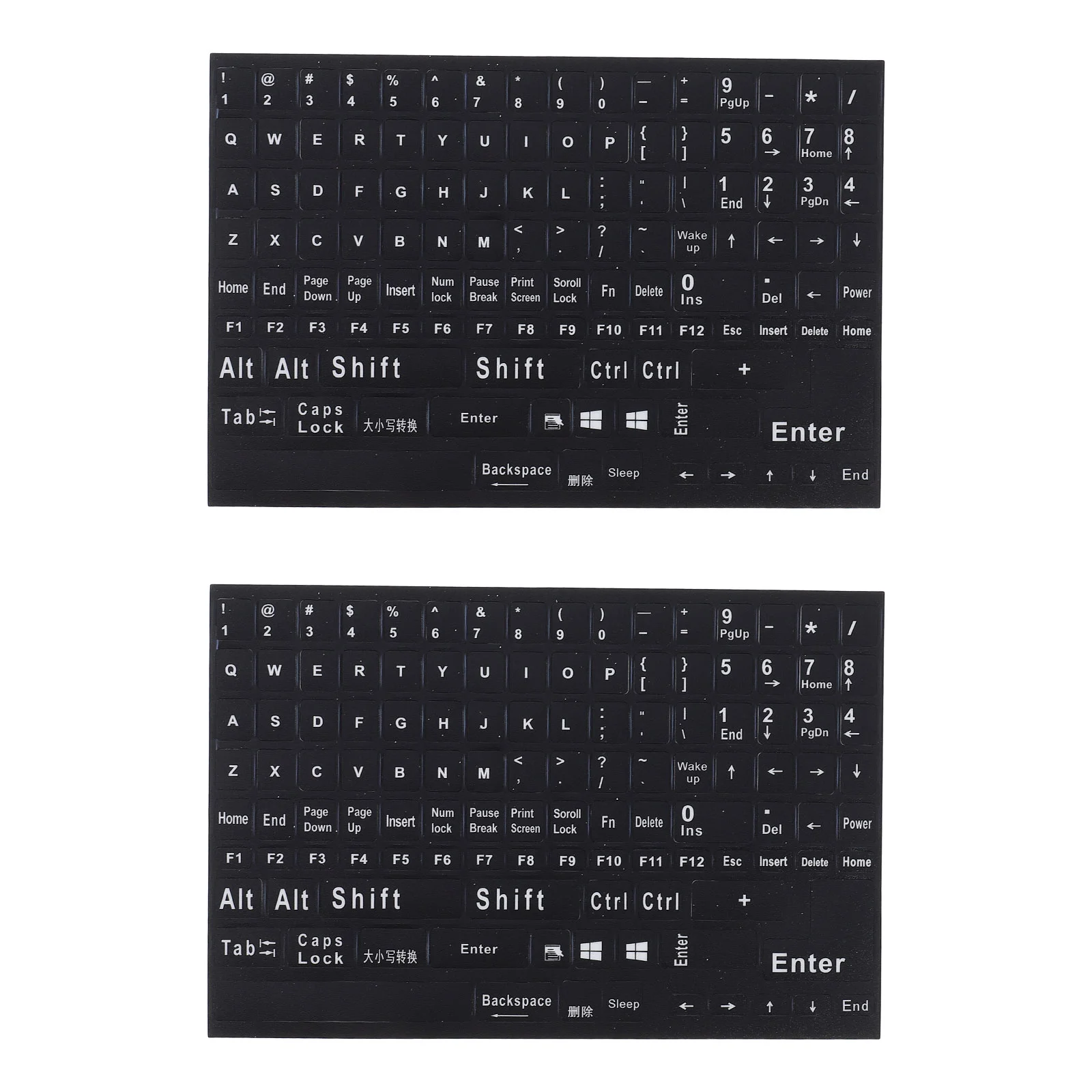 

2 Sheets Keyboard Film Sticker Desktop Stickers Notebook Keyboards for Computer English Lettering Black Laptop Universal