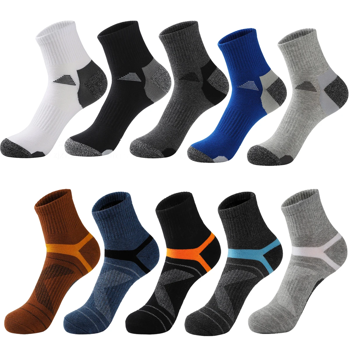 

Men's Athletic Socks Outdoor Sport Performance Cotton Quarter Socks for Running Workout Work Basketball