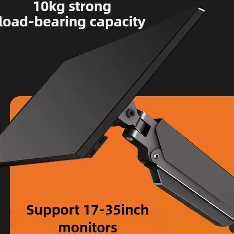 A05E-Computer Monitor Arm Adjustable Pneumatic Spring Monitor Stand Ergonomic Desk Mount Fits 17-32Inch Screens