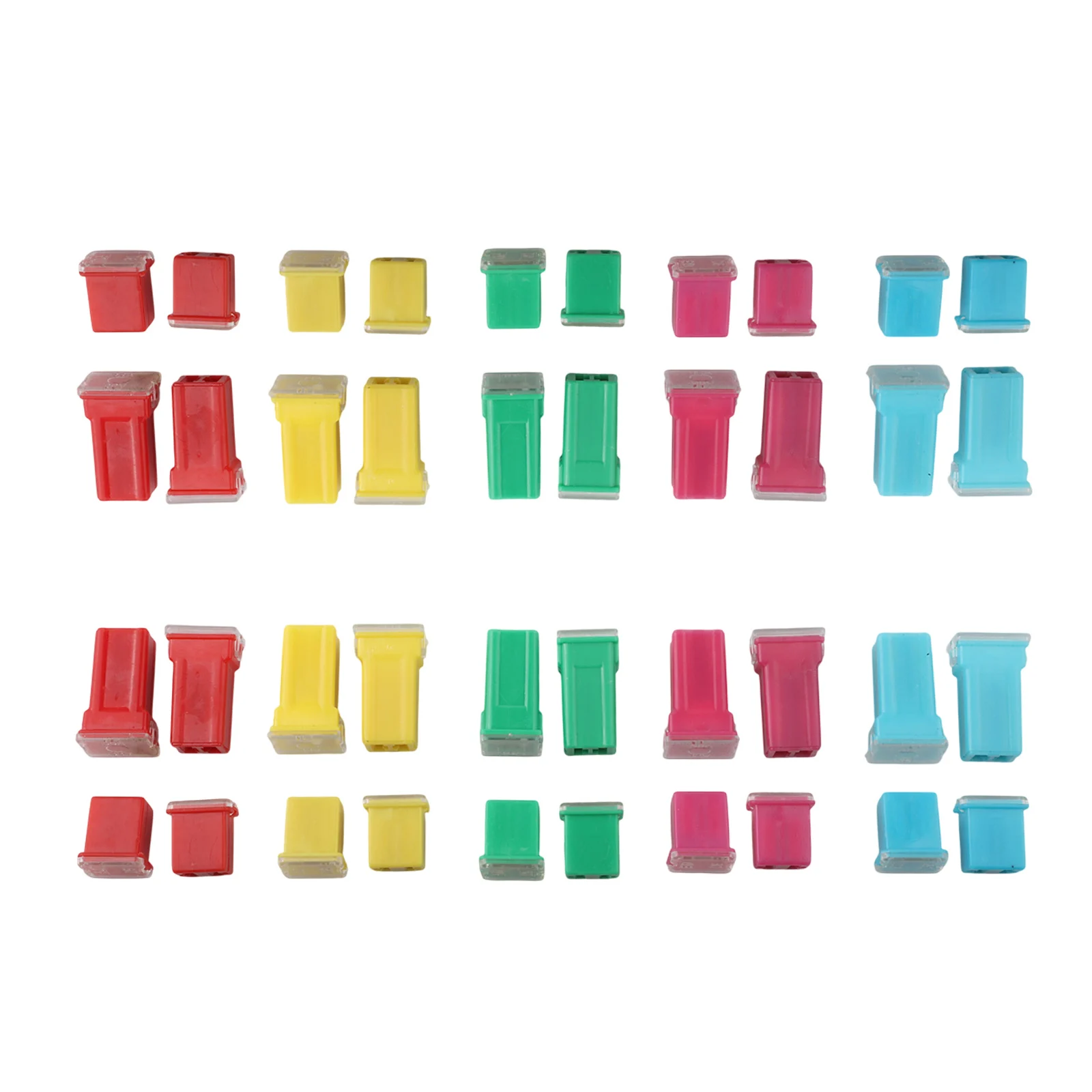 40Pcs Box Shaped Mini Car Fuse Combination Kit Box Shaped Fuses Assortment Kit (20A, 30A, 40A, 50A, 60A, 80A) For Cars, Trucks