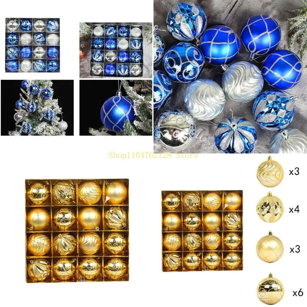 

16шт рождественские украшения шары, небьющиеся расписные украшения шар декоративные лучшая распродажа