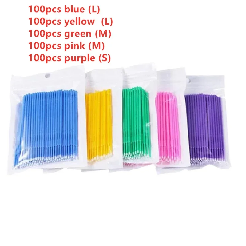 500pcs/Lot New Disposable MicroBrush Eyelashes Extension Individual Lash Removing Swab Micro Brush For Eyelash Extension Tools