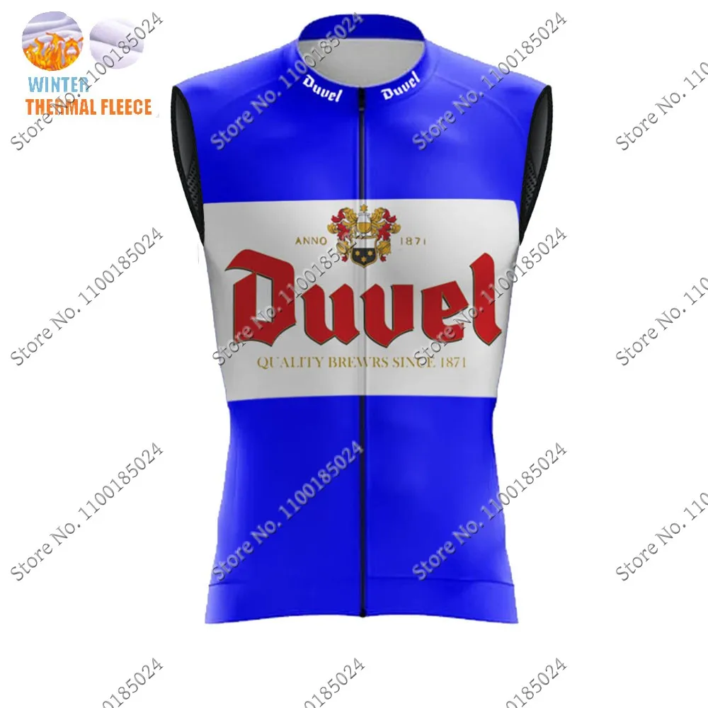 Duvel Team 2022 Winter Sleeveless Jerseys Belgium Retro Bicycle Vest Cycling Jersey Mens Warm Bike Clothing Maillot Gilet