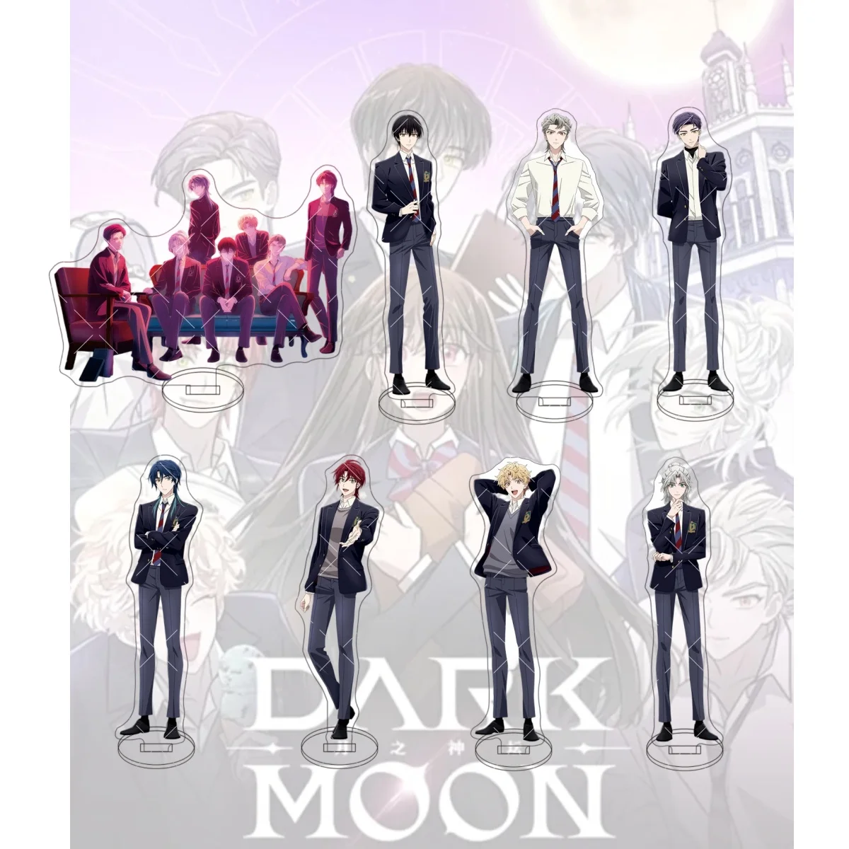 Hot DARK MOON Acrylic Stand 15cm Lilith Tsukimura Kanzuki Character Version Desktop Decor Dark Fantasy Anime Fan Collection