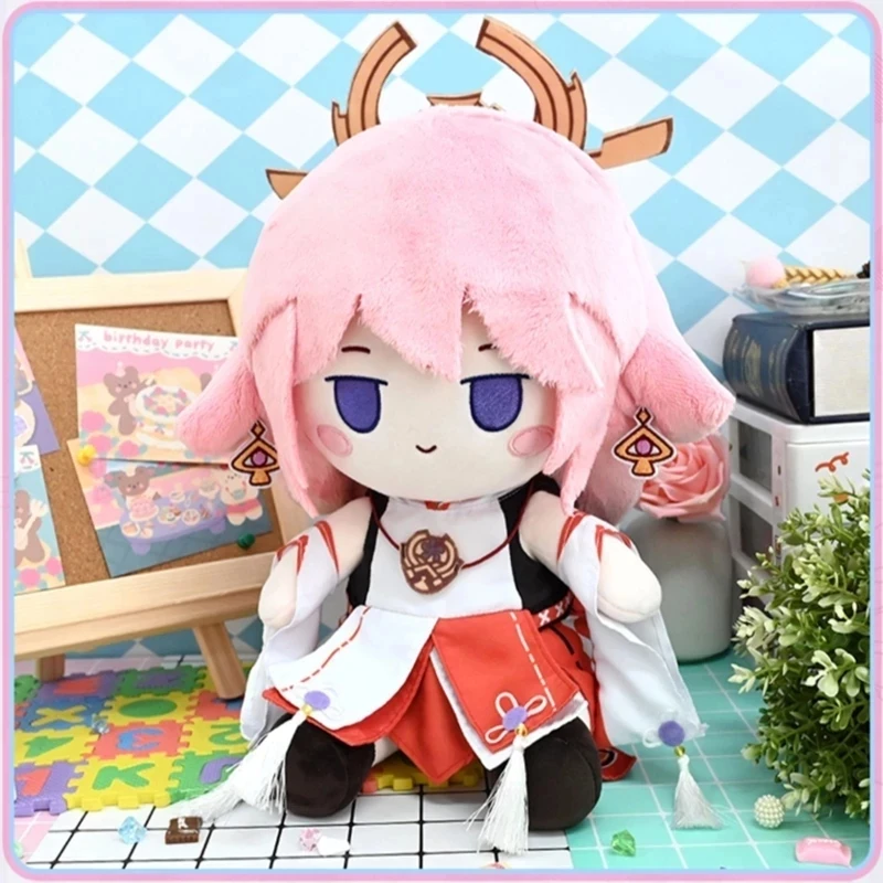 

Genshin Impact Yae Miko Cosplay Accessories Halloween Props Kids Toy Xmas Gift Plush Soft Pillow Anime Cotton Dress Up Doll Game