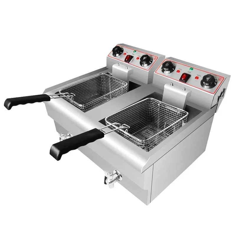 YYHC-8L+8L double fryer separately detachable electric deep fryer price basin potato fryer machine