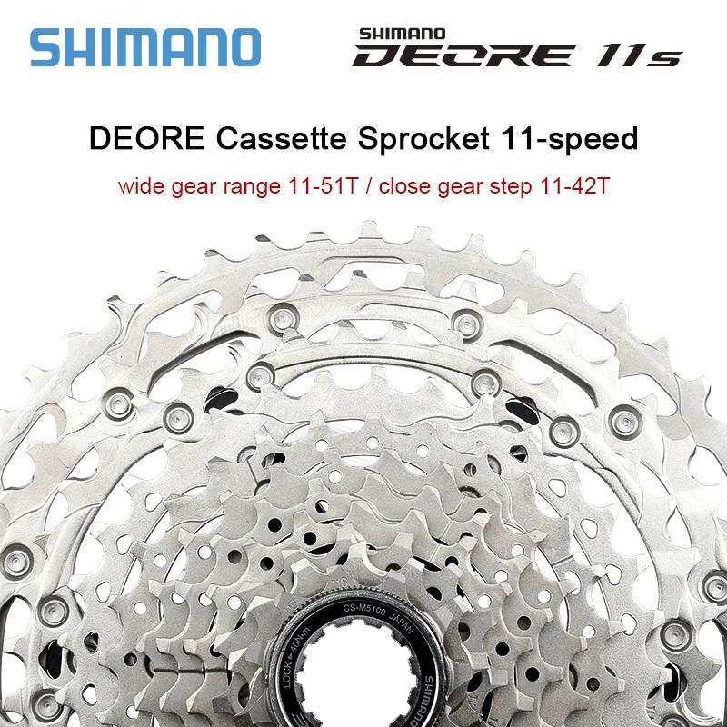 Original SHIMANO Deore CS HG M5100 11-Speed Cassette 11-42T 11-51T HYPERGLIDE MTB bike 11V mountain bike Sprocke flywheel