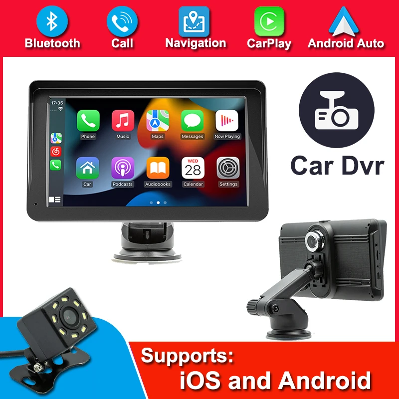 

7" Dash Cam MP5 Players Wireless Bluetooth Car Dvr Portable Video Navigation Monitor Automotive Central Control Screen B5570R