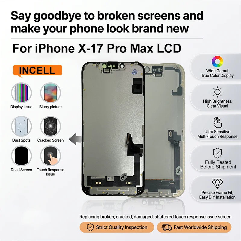 Incell For iPhone X XR XS XS MAX LCD 11 12 13 Mini Screen For iPhone 14 15 Pro 16 Plus 17 Pro Max Digitizer Assembly Replacement image 3