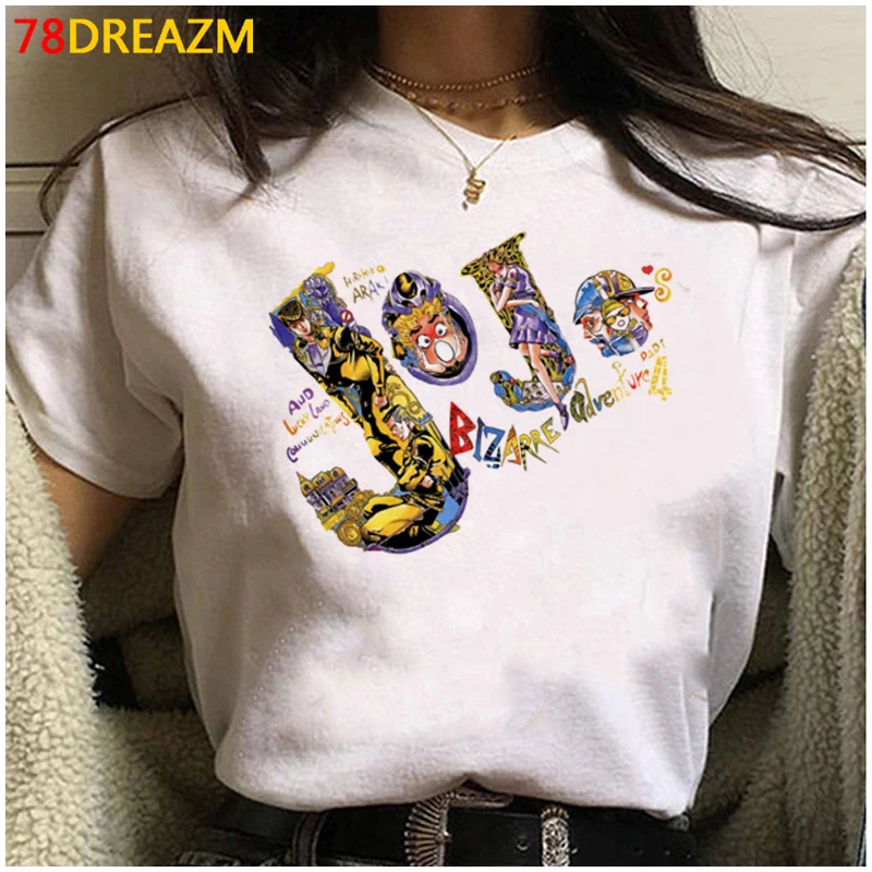 Japanese Anime Jojo Bizarre Adventure T Shirt Men Summer Tops Funny Cartoon T-shirt Streetwear Fashion Unisex Graphic Tees Male