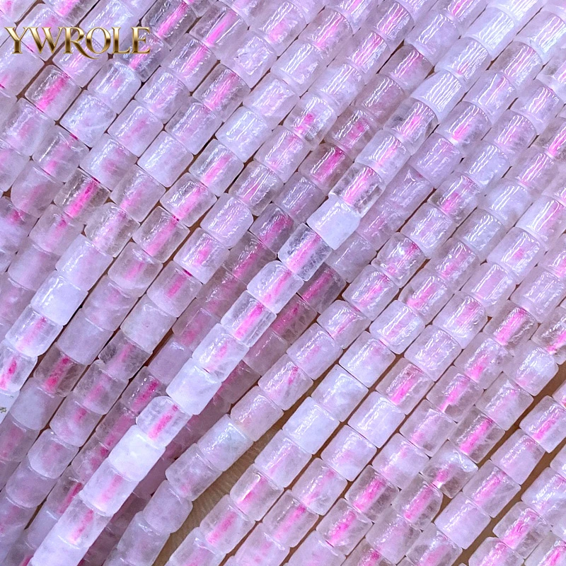 

Free Shipping 5pcs Natural Stone 4x4mm Cylinder Rose Quartz Spacer Beads for Jewelry Making Diy Bracelets Charms Accessories