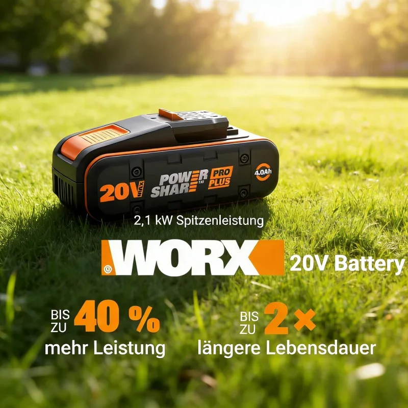 

WORX Original 20V 6.0AH 8.0AH PowerShare Pro Lithium-ion battery, replacement battery for WORX 20V Cordless Power Tools.
