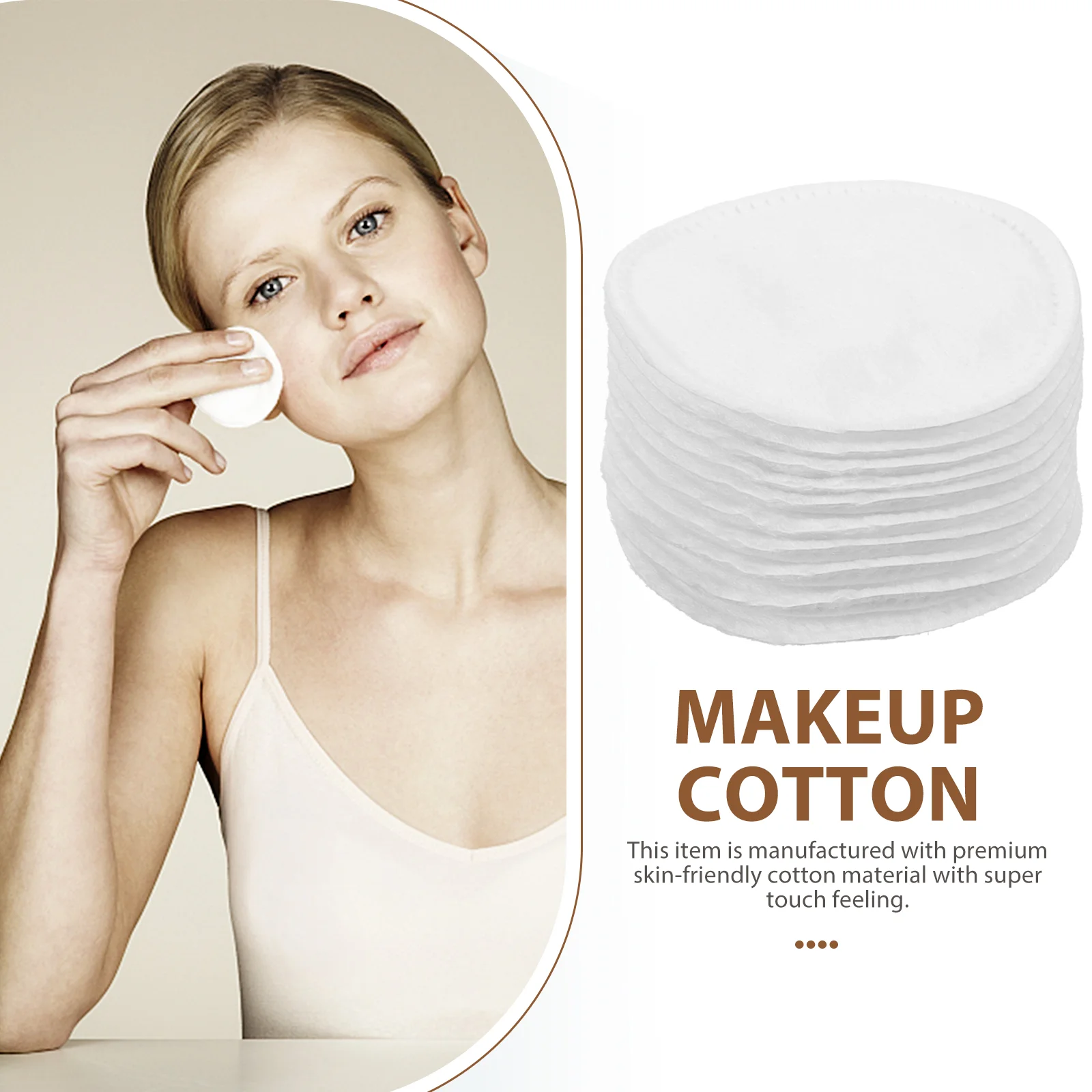 200 Pcs Thickened Cotton Pads for Face Square Make up White Daily Makeup Rounds Facial Comfortable Texture Remover