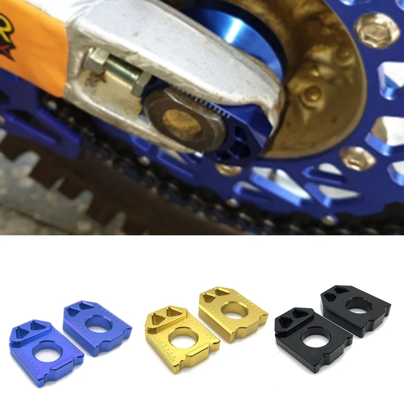 Motorcycle CNC Rear Chain Adjuster Axle Block for DRZ400SM DRZ 400SM DRZ 400 SM 2004-2015 Golden