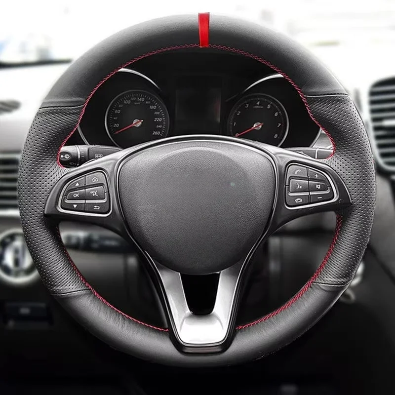 

Автомобильный чехол на руль из микрофибры для Mercedes Benz W176 W246 W205 C117 C218 X218 W213 X156 XНакидка на руль