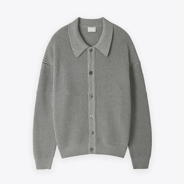 2025 Autumn Winter New Hong Kong Style Solid Color Loose Unisex Casual Handsome Lazy Style Cardigan Jacket Men Women Same Style
