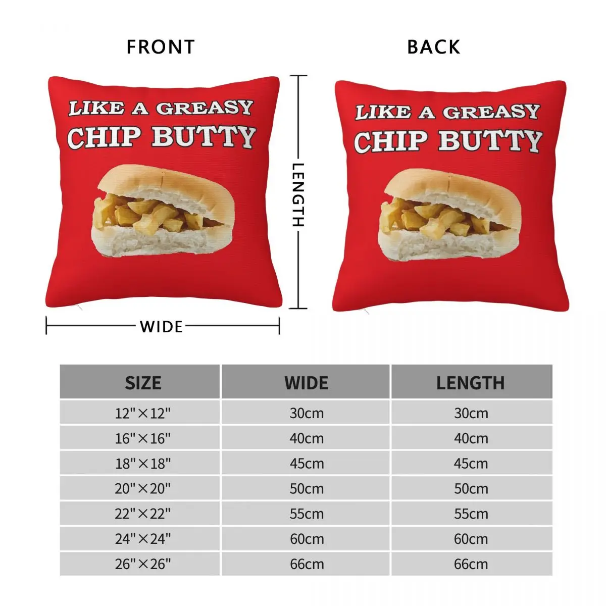 Like A Greasy Chip Butty Square Pillowcase Polyester Linen Velvet Pattern Zip Decorative Pillow Case Bed Cushion Cover 45x45