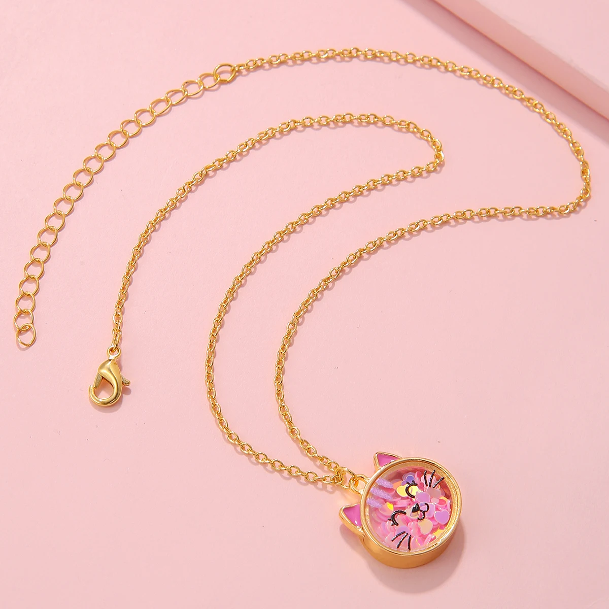 Cartoon süße Katze Frosch Bär Anhänger glänzende Mädchen Halskette 1-teilig Freund Geschenk Kinder Schmuck Mode-Accessoire – Detail 4