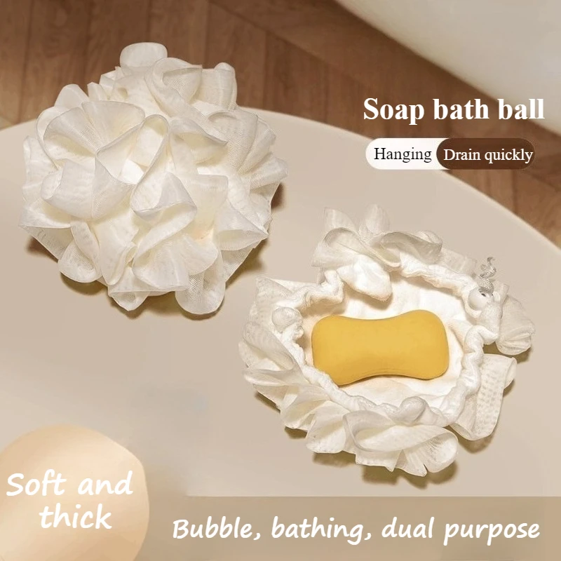 

Мыльные шарики для ванны Богатая пена, плотный эластичный шнурок Мягкие удобные нежные шарики для ванны Прочные шестиугольные эластичные сетчатые шарики для ванны