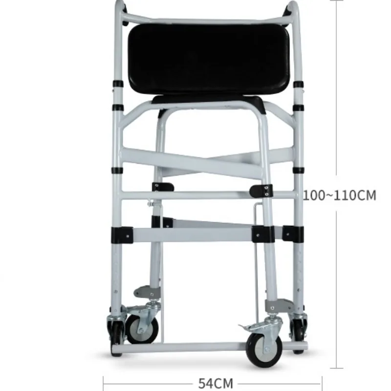 Elderly Toilet Seat with Wheels, Folding Aluminum Alloy Transfer Wheelchair for Disabled Commode Toilet Mobile Toilet Chairs